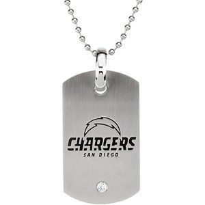 Stainless Steel San Diego Chargers Logo Dog Tag Necklace