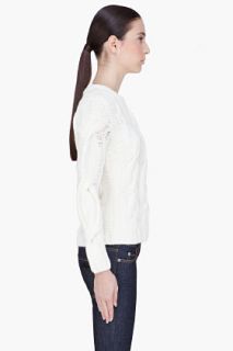 Rag & Bone Ivory Wool Cable Knit Sweater for women