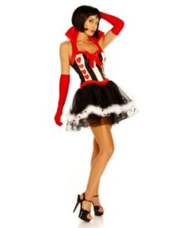 Sexy Alice im Wunderland Kostüm ALICE, schwarz/rot/weiß