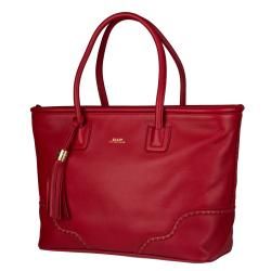 Bally Red Carmine Leather Tote Bag
