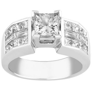 Platinum 3ct TDW Diamond Engagement Ring