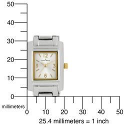 Anne Klein Silvertone Metal Bracelet Watch with Goldtone Accents
