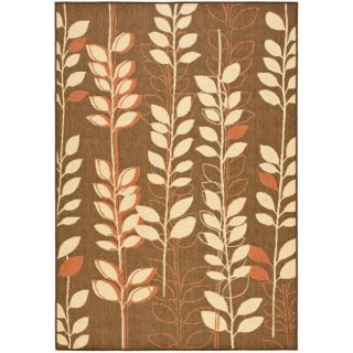 Indoor/ Outdoor Brown/ Terracotta Rug (67 x 96)