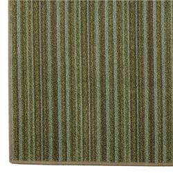 Hand tufted Printed Green Striped Rug (8 x 10)