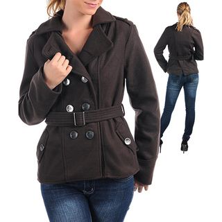 Stanzino Womens Brown Double breasted Belted Coat