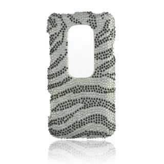 Luxmo Zebra Rhinestone Protector Case for HTC EVO 3D