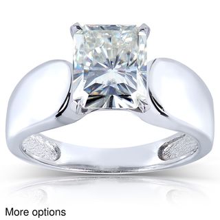 14k Gold Radiant cut Moissanite Solitaire Ring