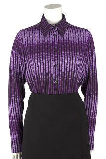 Gucci Purple Silk Printed Blouse