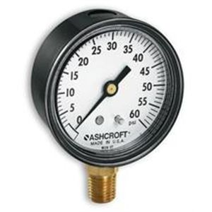 Ashcroft 63 3005PHL 60 Pressure Gauge, 2 1/2 In, 0 to 60 Psi