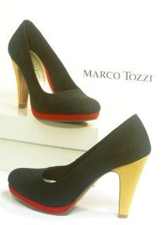 4842 Marco Tozzi Pumps schwarz / rot / gelb Schuhe