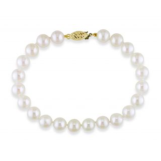 Miadora Sterling Silver Freshwater White Pearl Open Bangle MSRP $329