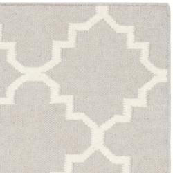 Moroccan Dhurrie Grey/ Ivory Wool Rug (3 x 5)