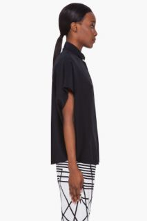 Neil Barrett Black Silk Cape Shirt for women