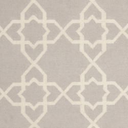 Moroccan Dhurrie Grey/ Ivory Wool Rug (6 x 9)