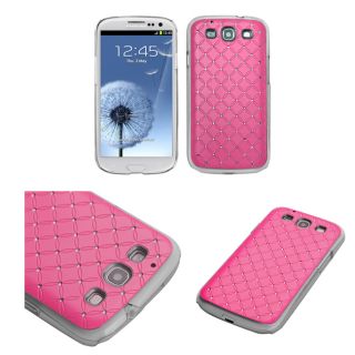 Premium Samsung Galaxy S III/S3 Pink Lattice Rhinestone Case