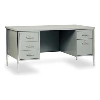 Mbi DP6030GY Desk, Double Pedestal, Gray, 60In H