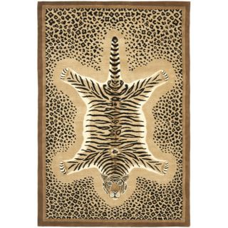 Handmade Safari Tiger Print Wool Rug (83 x 11)