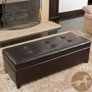 Christopher Knight Home London Espresso Leather Storage Bench Today $