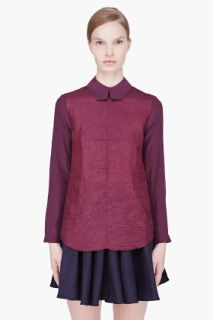 CARVEN Plum Crushed Silk Blouse for women