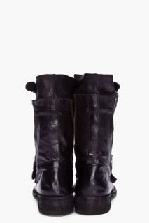 Officine Creative Black Leather Serrano Boots for men
