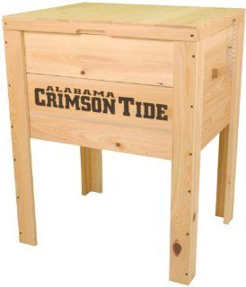 NCAA 68qt Collegiate Cypress Wood Tailgate Deck Box Cooler (Alabama