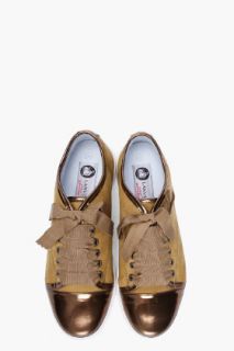Lanvin Olive Suede Sneakers for women