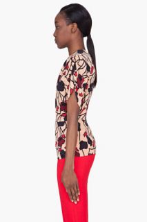 Marni Fitted Peach Printed Blouse for women