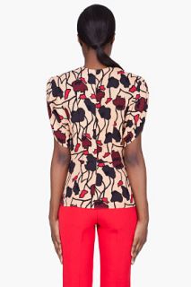 Marni Fitted Peach Printed Blouse for women