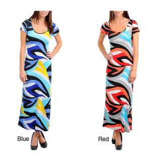 Stanzino Womens Short Sleeve Geometric Print Long Dress Today $41.99