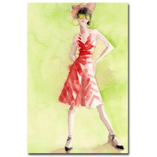 Beverly Brown Red and White Striped Dress Canvas Art Today $53.99