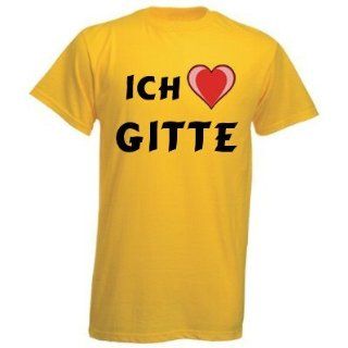 Shirt mit Aufschrift Ich Liebe Gitte Sport & Freizeit