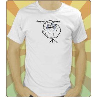 Internet Meme T Shirt Forever Alone (Weiß) Größe L 